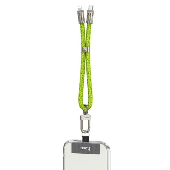 Kabel HOCO GH5 USB-C do Lightning, PD 20W, 0,22 m – smyczka, zielony