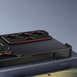 Etui do Samsung Galaxy S25 Ultra, Kickstand Bumper, z osłoną obiektywu, do MagSafe, czarne / czerwone
