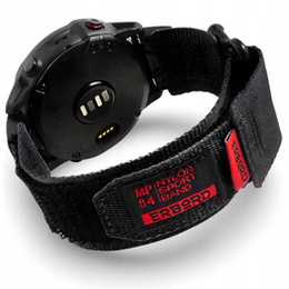 Pasek Nylonowy ERBORD MP84 do zegarków Garmin Quickfit 26mm, Czarny, Rozmiar M/L