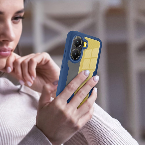 Etui do Xiaomi Poco X7 Pro 5G, Shockproof, z folią, niebieskie