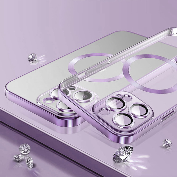 Etui do iPhone 13 Pro, Electro MagSafe, fioletowe + Szkło na ekran