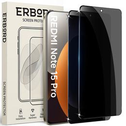 2x Szkło Prywatyzujące do Xiaomi Redmi Note 15 Pro 5G, ERBORD Anti-Spy Hartowane