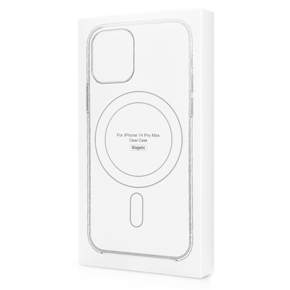 Zestaw Etui Silicone Mag Cover do iPhone 14 Pro Max, różowe + Szkło