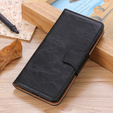 Etui z klapką do Samsung Galaxy S25 Edge, skórzane, czarne