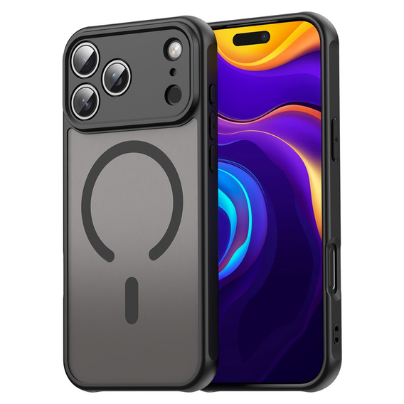 Etui do iPhone 17 Pro Max, do MagSafe, matowe z ochroną aparatów, czarne