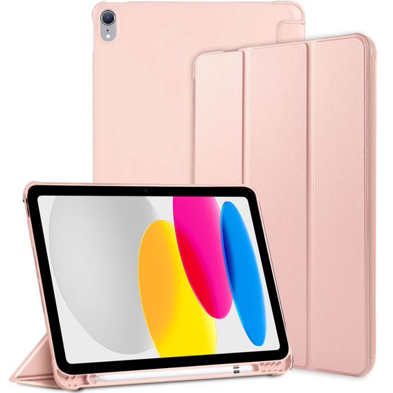 Etui do iPad 10.9" 2022 (10 gen.), Smart Pencil, z miejscem na rysik, różowe