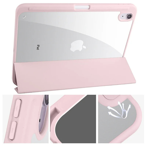 Etui do iPad 11" 2025 A16 (11 gen.) / iPad 10.9" 2022 (10 gen.), Smartcase Hybrid, z miejscem na rysik, różowe
