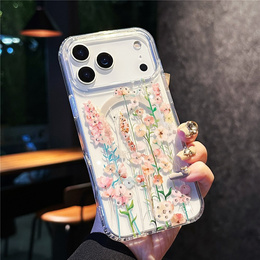 Etui do iPhone 17 Pro Max, Laser Flower, do MagSafe, Campanula
