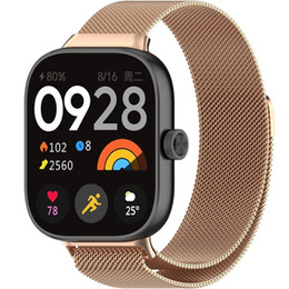 Pasek Bransoleta Milanese do Xiaomi Redmi Watch 4 / Xiaomi Smart Band 8 Pro / Xiaomi Smart Band 9 Pro, Różowa Rose Gold