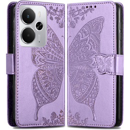 Etui z klapką do Realme 14 5G / Realme 14T 5G, Butterfly, fioletowe