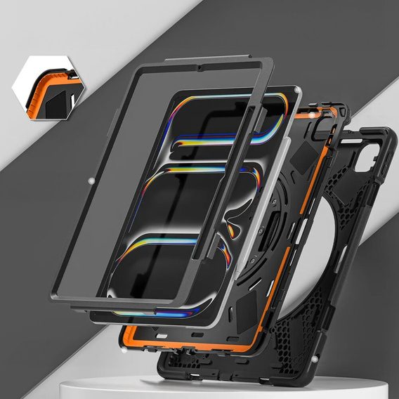 Etui do iPad Pro 13" 2024 (7 gen.), Pancerne obrotowe 360, Czarne