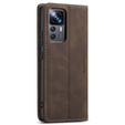 Etui CASEME do Xiaomi 12T / 12T Pro, Leather Wallet Case, brązowe