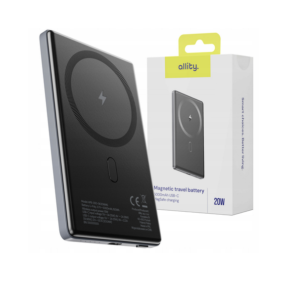 Allity APB-300 – Power Bank 5000 mAh z Ładowaniem Bezprzewodowym - czarny