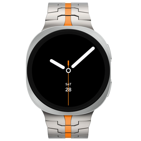 Bransoleta do Samsung Galaxy Watch 8 / 8 Classic, Tytanowa / Pomarańczowa