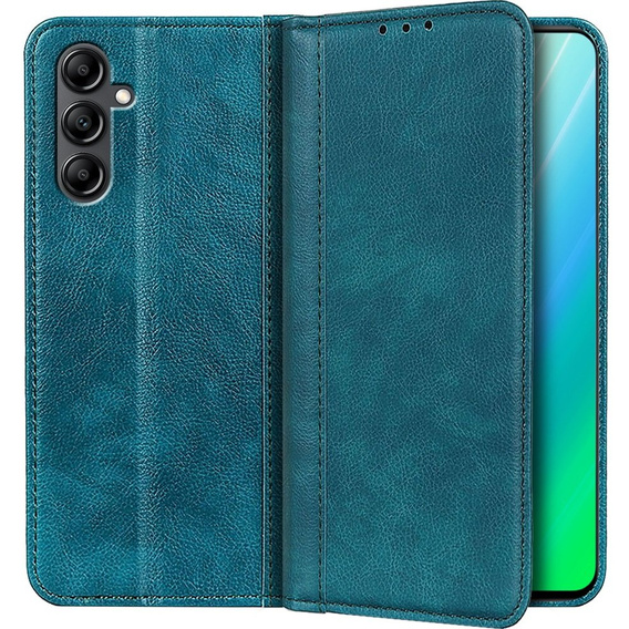 Etui z klapką do Samsung Galaxy A14 4G/5G, Split Leather, zielone