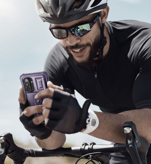 OUTLET Etui pancerne do Samsung Galaxy A56 5G, Dexnor Kickstand Cam Protector, fioletowe