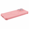 Etui silikonowe do iPhone 15 Pro Max, Magnetic, do MagSafe, różowe