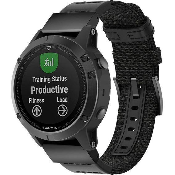 Pasek Nylonowy Quickfit do Garmin Fenix 22mm, Czarny