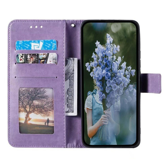Etui z klapką do Samsung Galaxy A55 5G, Mandala, fioletowe