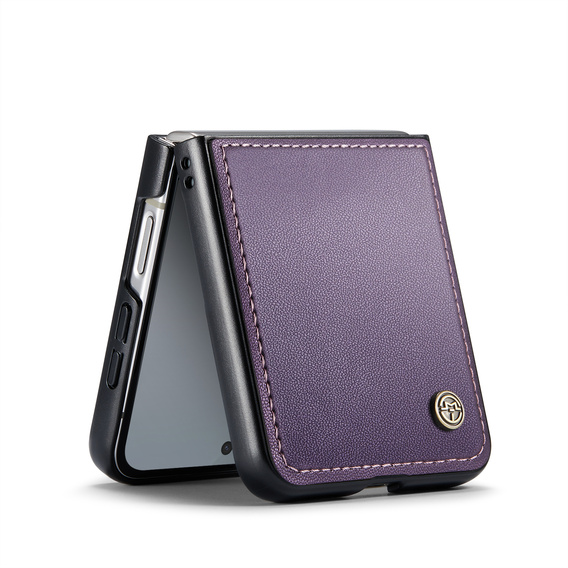 Etui do Samsung Galaxy Z Flip7, CASEME Litchi Leather, fioletowe