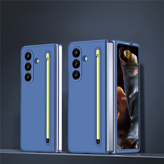 Etui ze szkłem i rysikiem do Samsung Galaxy Z Fold7 – niebieskie