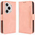 Etui z klapką do Honor 400 Pro 5G, Card Slot, różowe