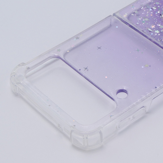 Etui do Samsung Galaxy Z Flip 4 5G, Sparkle, do Magsafe, fioletowe