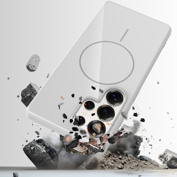 Etui do Samsung Galaxy S25 Ultra z paskiem, magnetyczne MagSafe  – białe