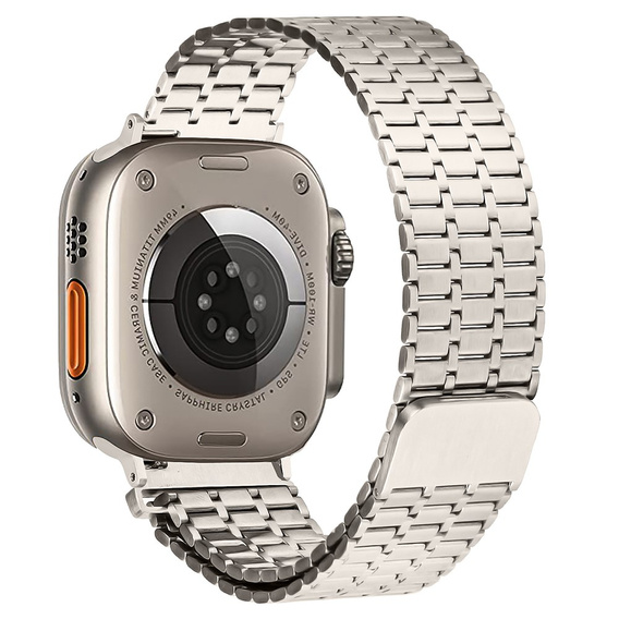 Stalowa Bransoleta do Apple Watch 1/2/3/4/5/6/7/8/9/10/11/SE Ultra 1/2/3 42/44/45/46/49mm, Beżowa