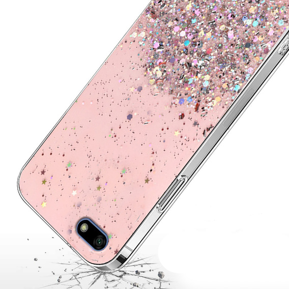 Etui do Huawei Y5 2018, Glittery, różowe