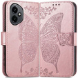 Etui z klapką do Honor 400 5G, Butterfly, różowe rose gold