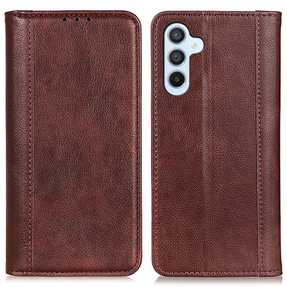 Etui do Samsung Galaxy A55 5G, Wallet Litchi Leather, brązowe