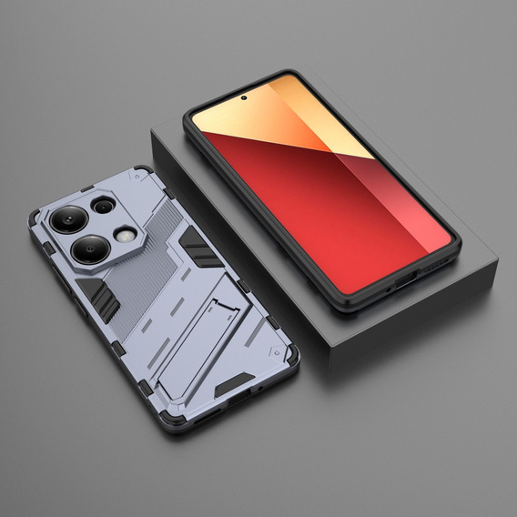 Etui do Xiaomi Redmi Note 13 Pro 4G / Xiaomi Redmi Note 14S / Xiaomi Poco M6 Pro 4G, Military kickstand, granatowe