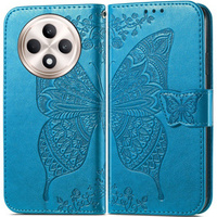 Etui z klapką do Oppo Reno 12FS / 12F, Butterfly, niebieskie