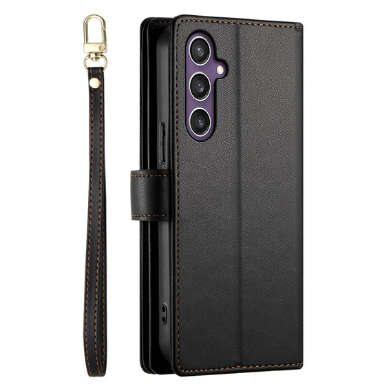 Etui z klapką do Samsung Galaxy S25+ Plus, Wallet Zipper Pocket, czarne