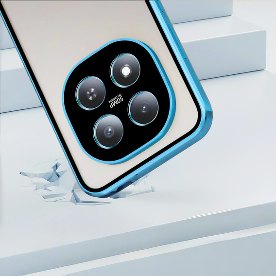 Etui do Xiaomi Redmi Note 15 Pro Plus 5G / Poco M8 Pro 5G, Magnetic Dual Glass, niebieskie