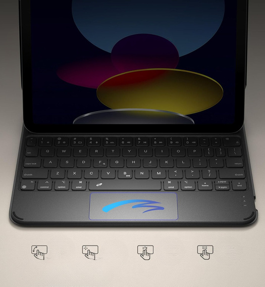 Etui z klawiaturą do iPad 11" 2025 A16 (11 gen.) / iPad 10.9" 2022 (10 gen.), Dexnor Magnetic Keyboard Touchpad, czarne