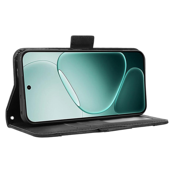 Etui z klapką do Oppo A6 Pro 5G, Card Slot, czarne