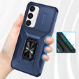 Etui do Samsung Galaxy S24+ Plus, Slide Lens Lid, Niebieskie