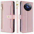 Etui z klapką do Realme 12 Pro 5G / 12 Pro+ 5G, Wallet Zipper Pocket, różowe