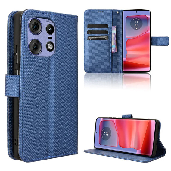 Etui z klapką do Motorola Edge 50 Pro, Wallet Smart Magnet, niebieskie