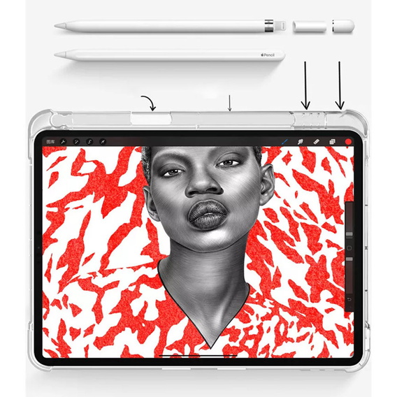 Etui do iPad 10.9" 2022 (10 gen.), Pencil Hybrid, z miejscem na rysik, Czarne