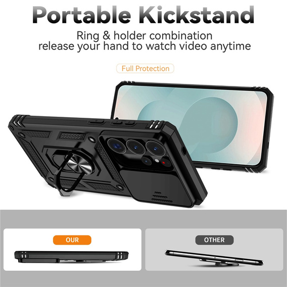 Etui pancerne do Samsung Galaxy S26 Ultra, CamShield Slide, czarne