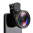 Uniwersalny Obiektyw na klips do smartfona 37mm, Czarny