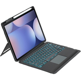 Etui z podświetlaną klawiaturą bluetooth do Samsung Galaxy S9+ / S9 FE+ / S10+ Plus, czarne