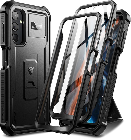Etui pancerne do Samsung Galaxy A25 5G, Dexnor Full Body (Two Frames), czarne