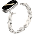 Kobieca bransoleta do Xiaomi Smart Band 10 / 9 / 8, biała / srebrna