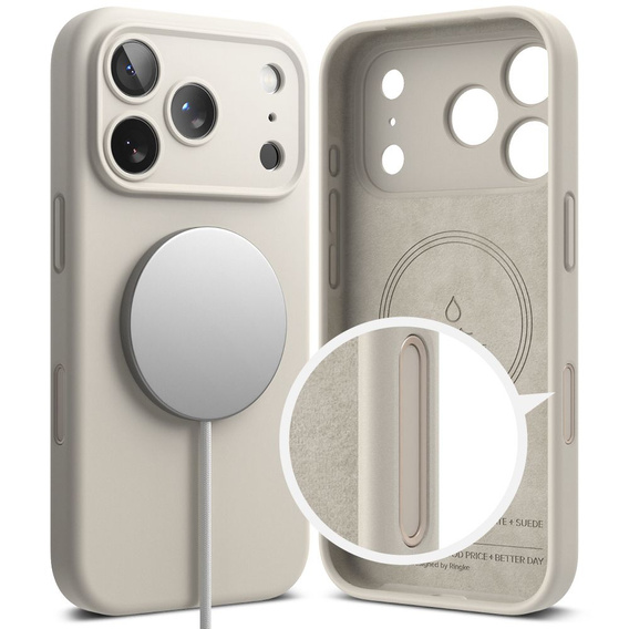 Etui Ringke do iPhone 17 Pro, Silicone MagSafe, Stone