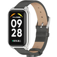 Pasek Skórzany do Xiaomi Redmi Smart Band 2 / Xiaomi Smart Mi Band 8 Active, Szary