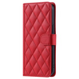 Etui z klapką do Samsung Galaxy A55 5G, Rhombus Crossbody Leather, czerwone